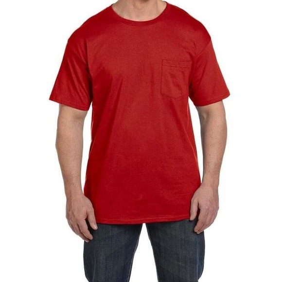 Hanes Other - ✨2/$20 Hanes Beefy-T Relaxed Fit Pocket Tee Chili Pepper Red Shirt Men's Size XL